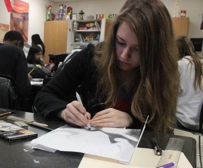 Sophomore Kayleigh Kowaleski and several art students will be representing the school at their regional contest this Saturday. VASE is a UIL-sanctioned contest, where those competing tomorrow hope to advance to the state level.