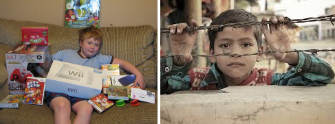 The difference between children living in a first world country versus a third worlder.