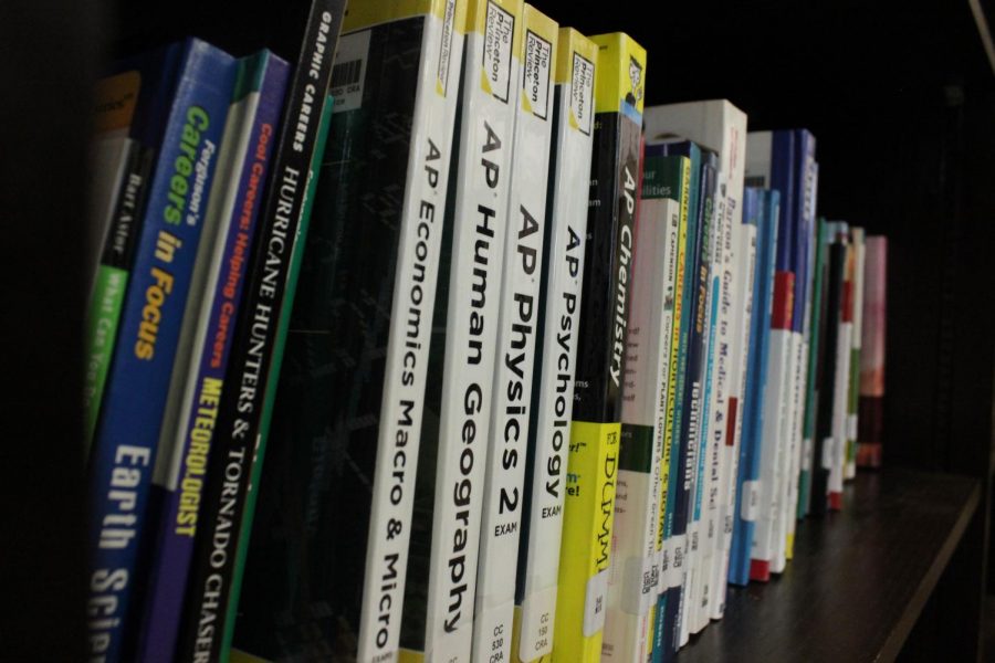 Students can check out AP prep books from the library to prepare for AP Exams.
